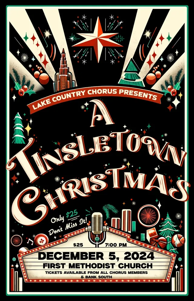 A Tinseltown Christmas concert poster