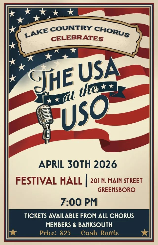 The USA at the USO concert poster